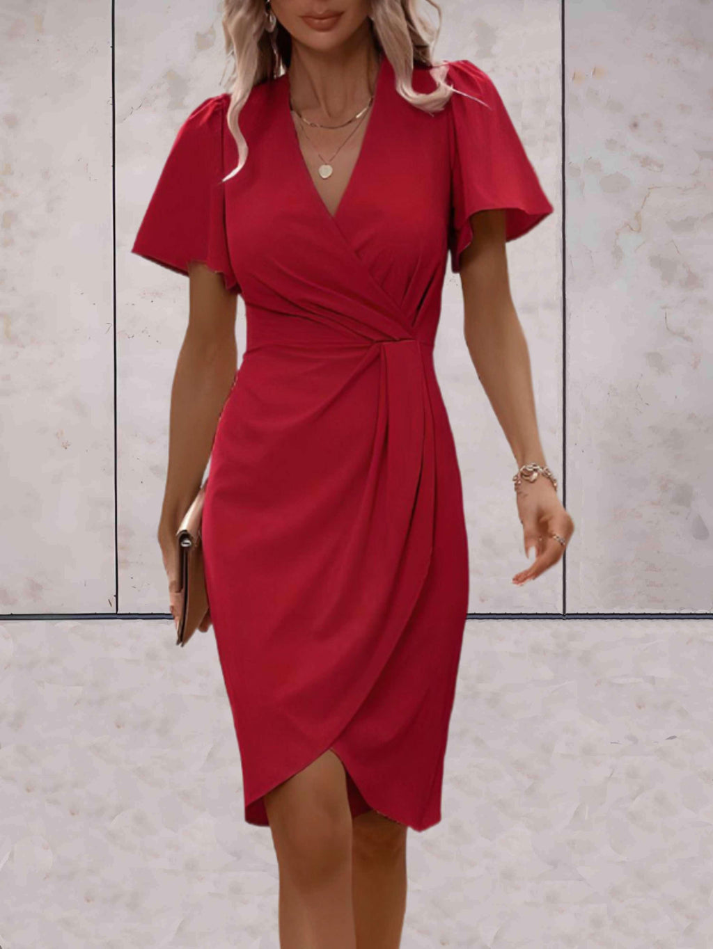 Robe Portefeuille Donna Harper – Elegante Abito Croisée con Col in V & Linea Regolabile per Toute Occasion
