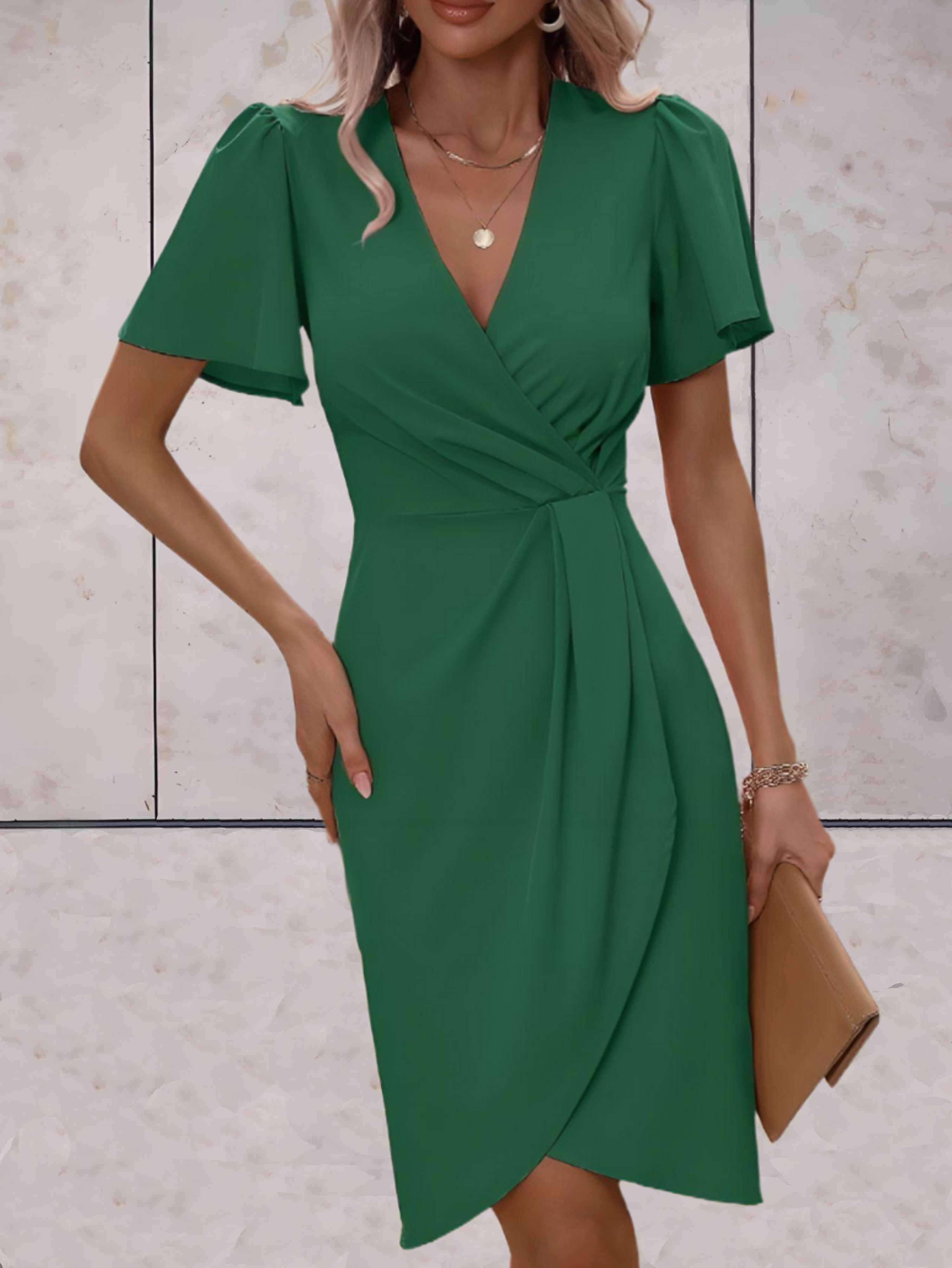 Robe Portefeuille Donna Harper – Elegante Abito Croisée con Col in V & Linea Regolabile per Toute Occasion