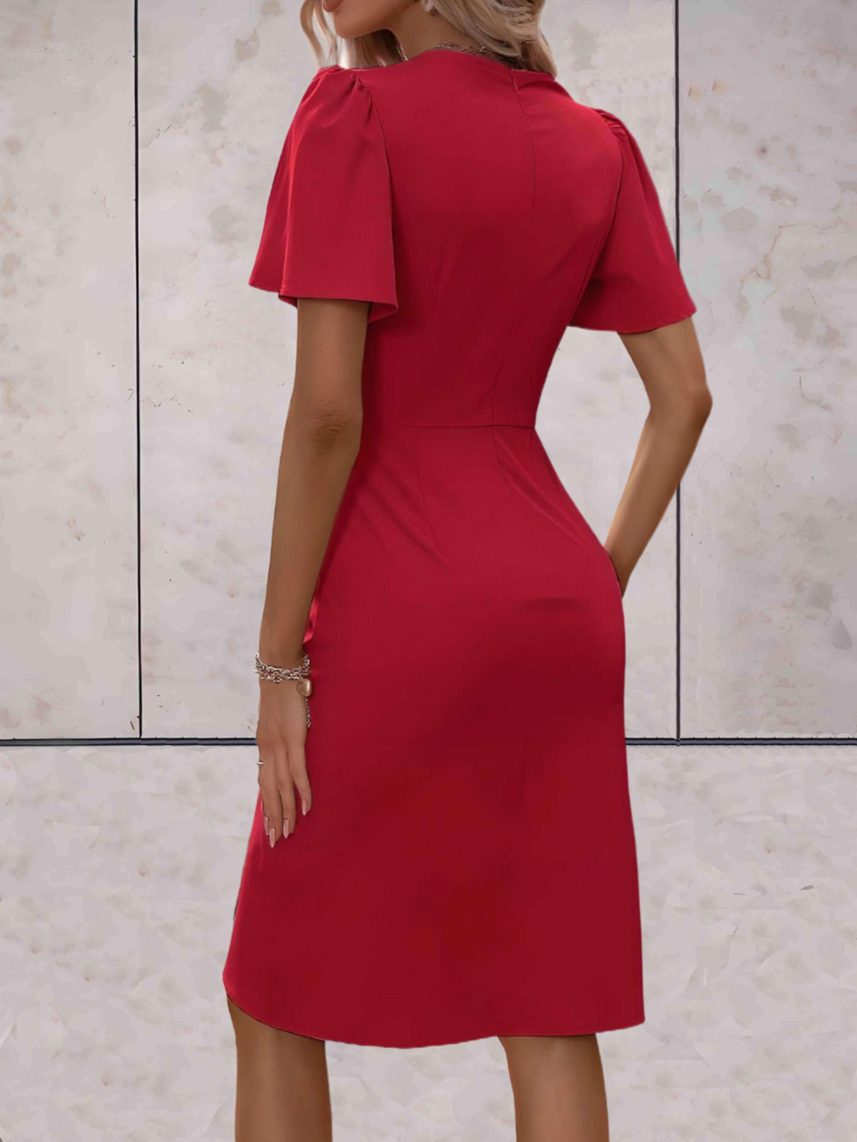 Robe Portefeuille Donna Harper – Elegante Abito Croisée con Col in V & Linea Regolabile per Toute Occasion