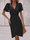 Robe Portefeuille Donna Harper – Elegante Abito Croisée con Col in V & Linea Regolabile per Toute Occasion
