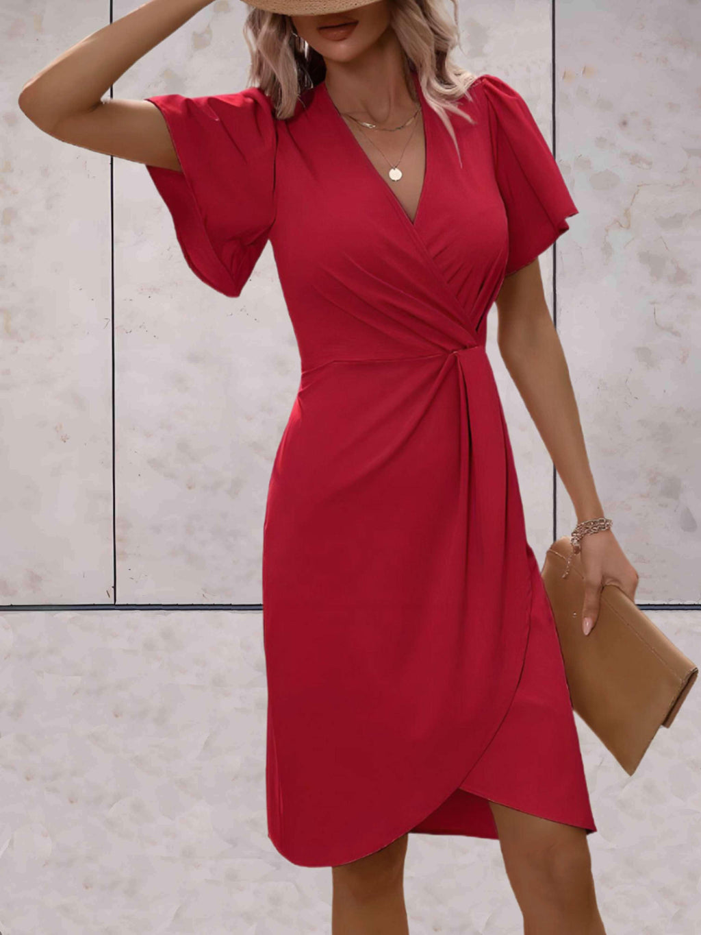 Robe Portefeuille Donna Harper – Elegante Abito Croisée con Col in V & Linea Regolabile per Toute Occasion