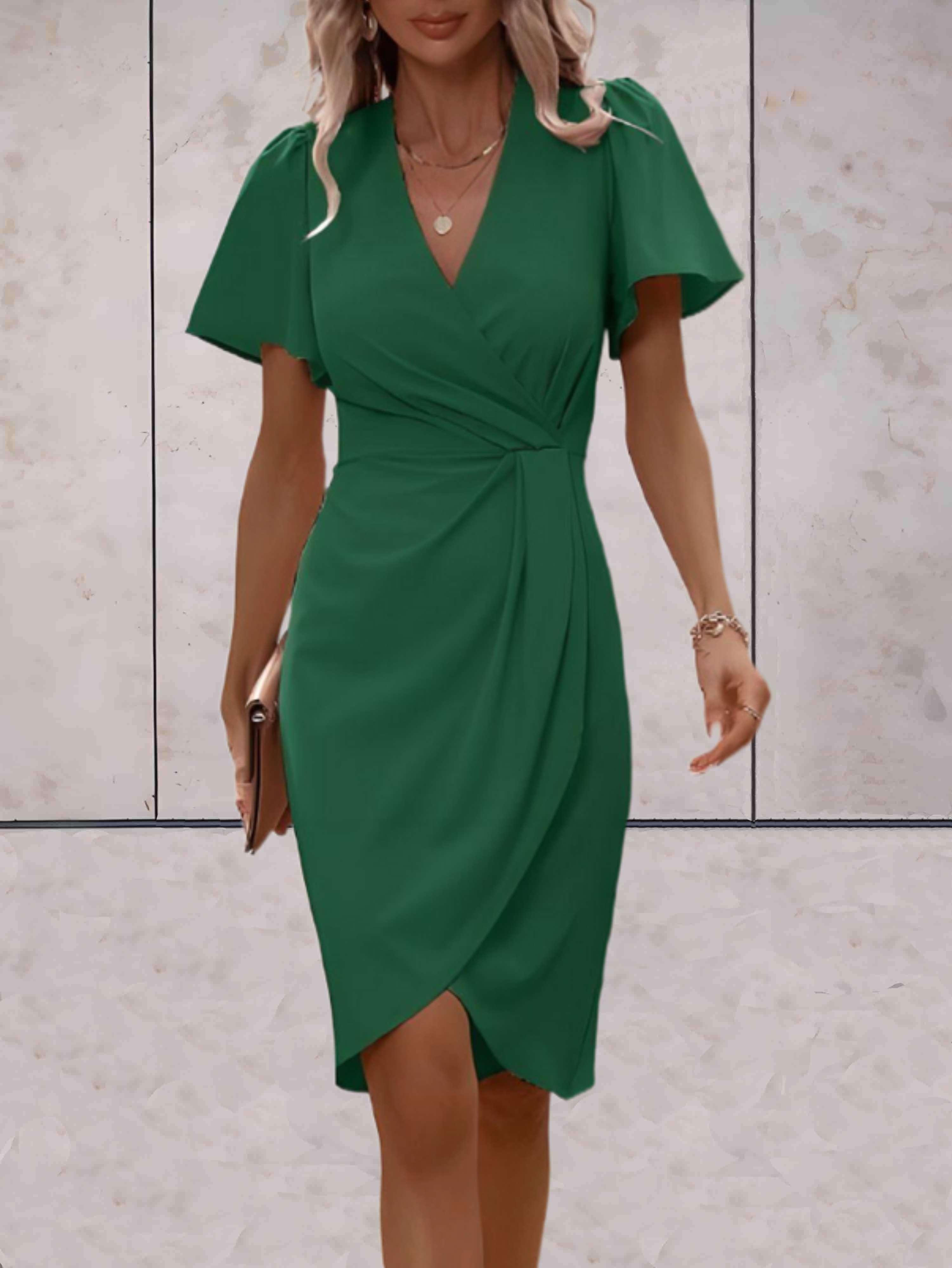 Robe Portefeuille Donna Harper – Elegante Abito Croisée con Col in V & Linea Regolabile per Toute Occasion
