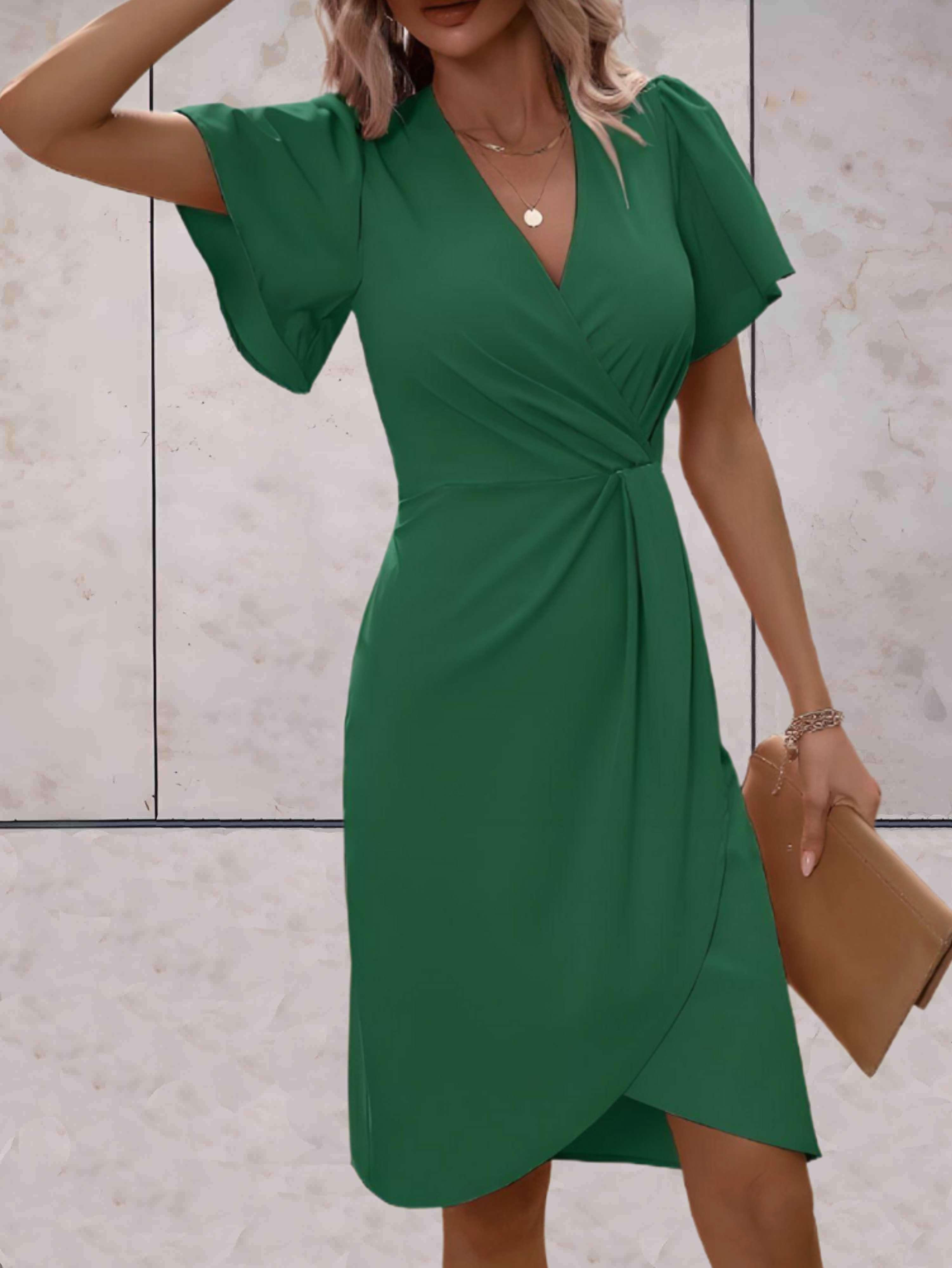 Robe Portefeuille Donna Harper – Elegante Abito Croisée con Col in V & Linea Regolabile per Toute Occasion