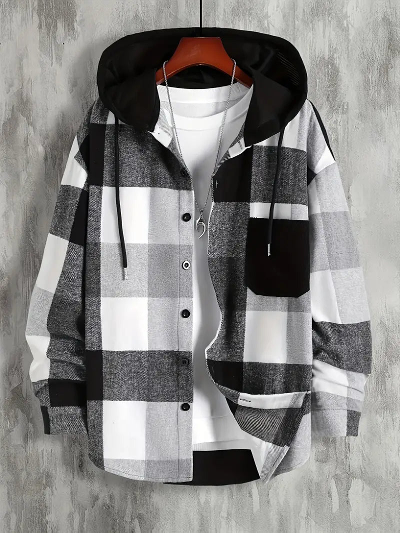 Mason Giacca a Capuche Uomo – Motif Carreaux Tendance & Linea Casual Confortevole