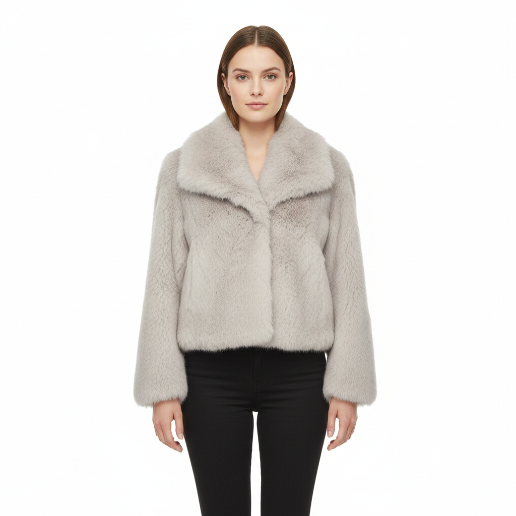 Julien Cappotto Faux-Fur Donna – Giacca Inverno Morbida & Chaude con Linea Casual Elegante