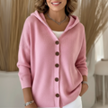 Rosie Cardigan a Capuche in Tricot per Donna – Linea Droite Chaleureuse a l’Aspect Cachemire