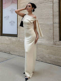 Winona Abito di Soirée Donna – Elegante Abito Longue Unilatérale Senza Maniche al Design Uni