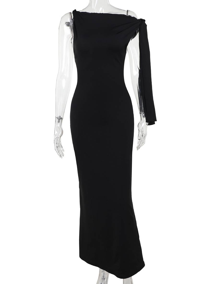 Winona Abito di Soirée Donna – Elegante Abito Longue Unilatérale Senza Maniche al Design Uni