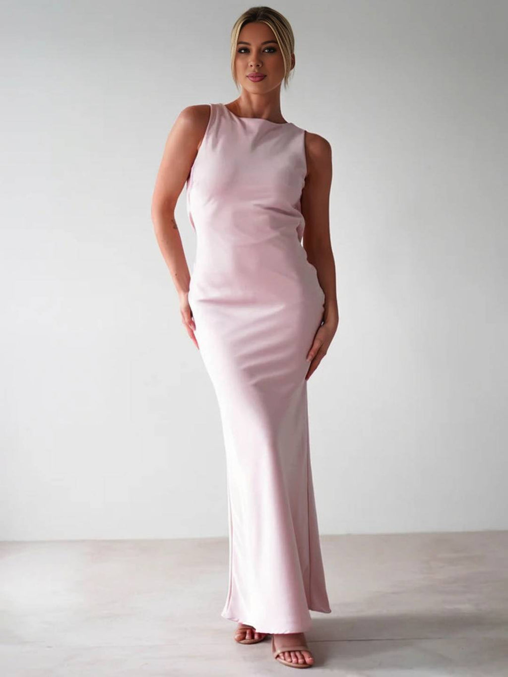 Yvette Abito di Soirée Donna – Longue Abito Senza Maniche con Dos Ouvert & Girocollo per Gala