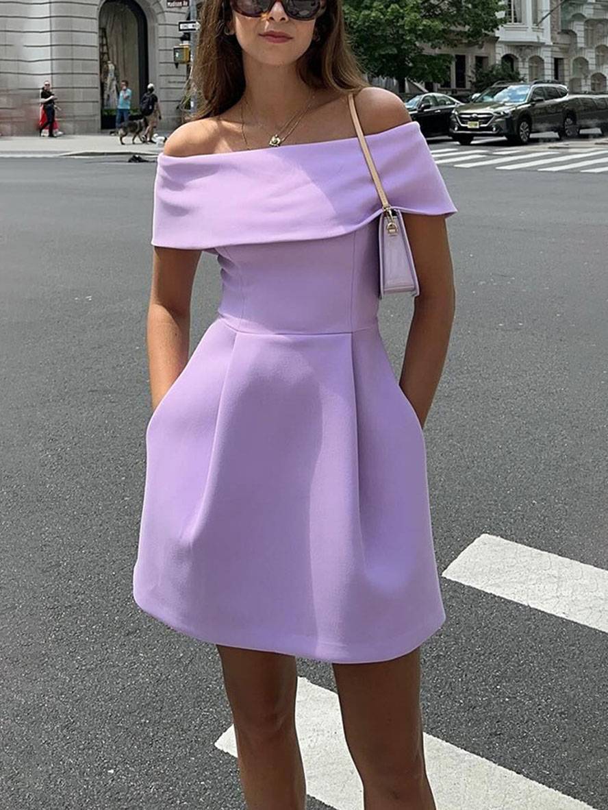 Haziel Abito di Cocktail Donna – Abito Patineuse Senza Maniche con Encolure Bateau, Ceinture & Linea Elegante