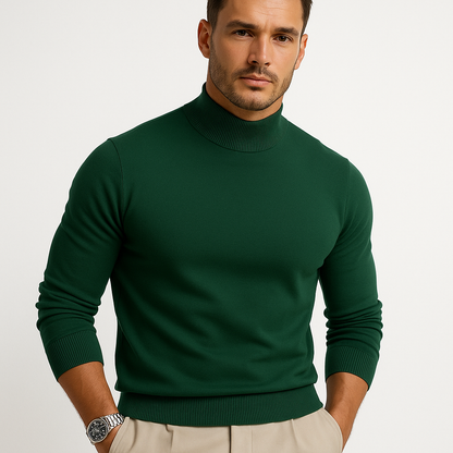 Maglione Dolcevita Uomo in maglia premium, modello Leonardo — vista 4