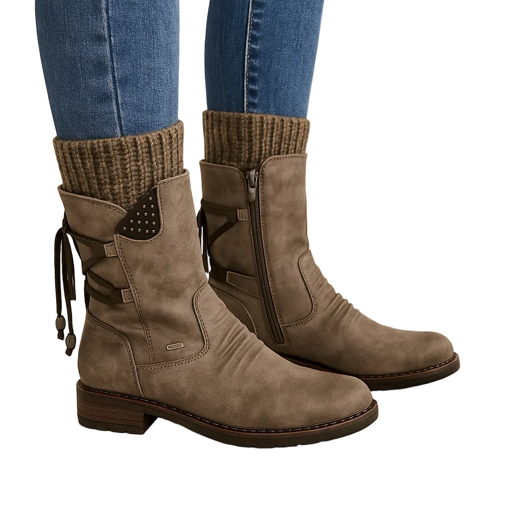 Steff Bottines Donna – Stivali Cuir & Suède con Semelle Memory Foam e Doublure Lana