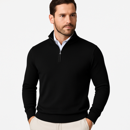 Maglione Uomo collo zip in misto cotone, modello Zane — vista 9