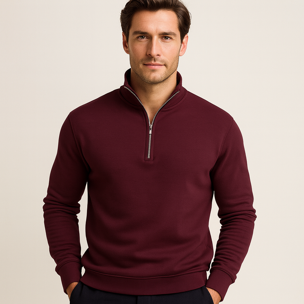 Maglione Uomo mezza zip taglio elegante, modello Lorence