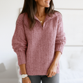 Mila Maglione Donna Demi-Zip – Maglione Maglia Morbida Linea Droite con Col Montant Elegante
