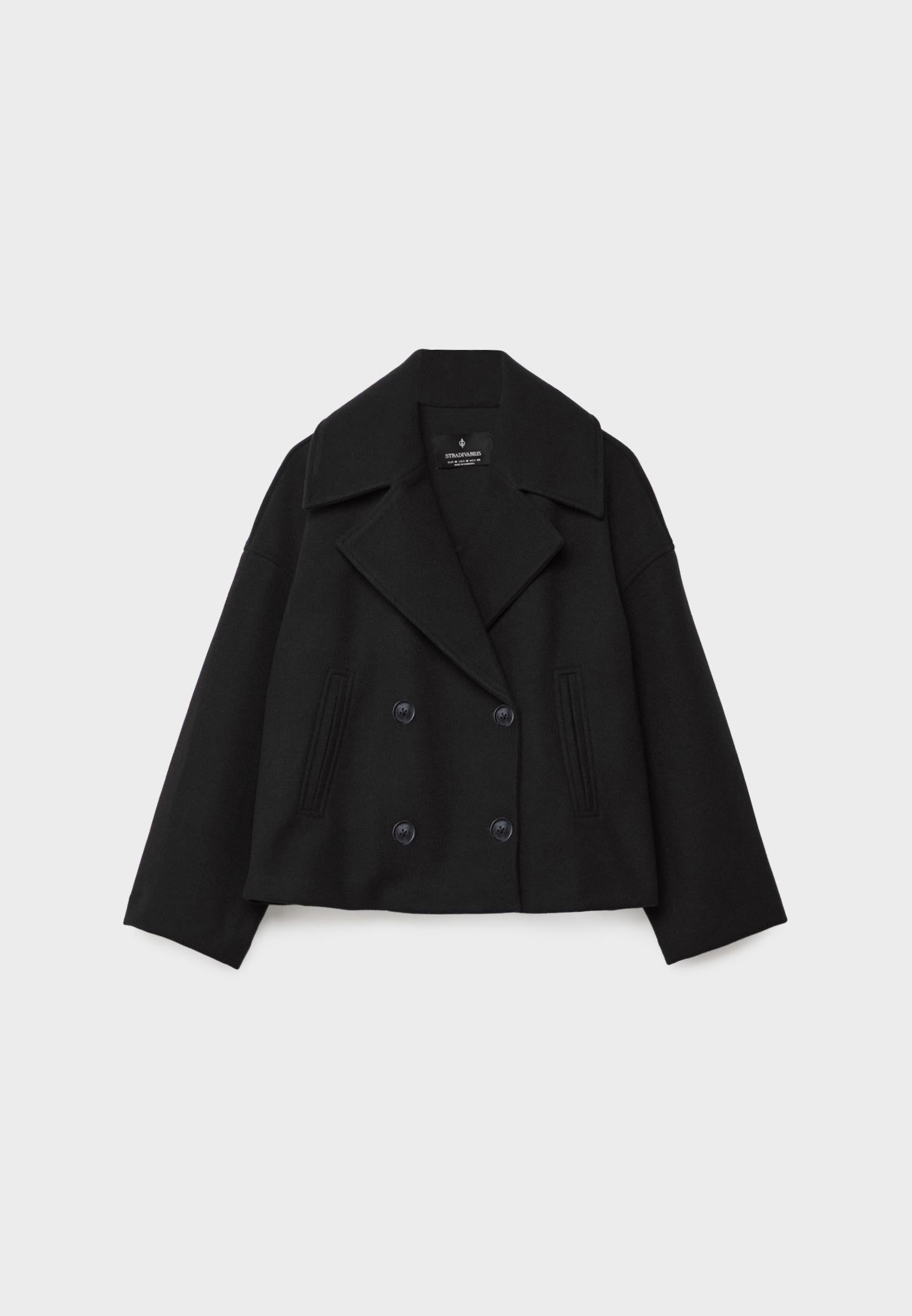 Olivia Donna Cappotto – Chic Cappotto Court Croisé a Boutons Eleganti & Style Moderne