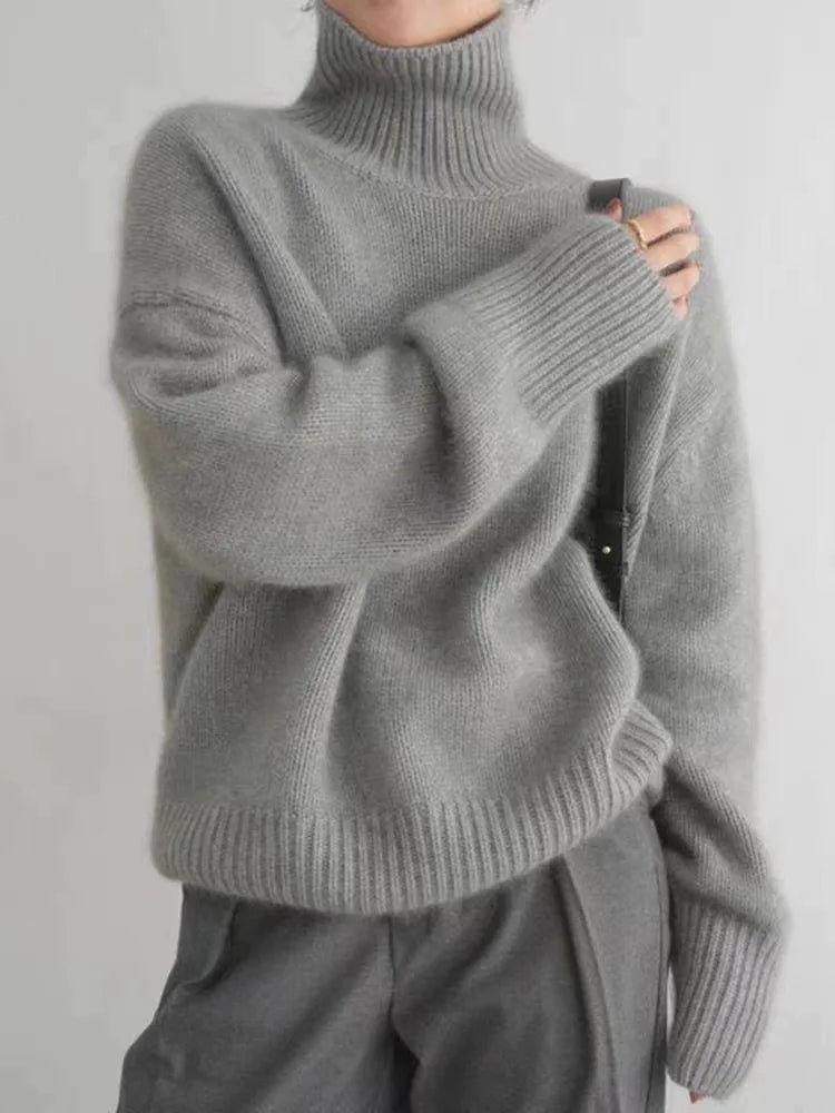 Seraphina Maglione Donna – Maglione a Dolcevita Côtelé & Confortevole, Style Chic per l’Inverno