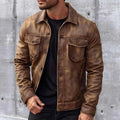 Pierre Giacca Uomo Vintage – Giacca in Cuir Elegante & Durable al Style Intemporel