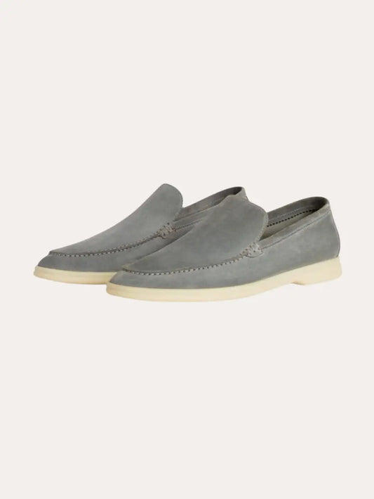 Mocassini Uomo in camoscio grigio scuro, eleganti