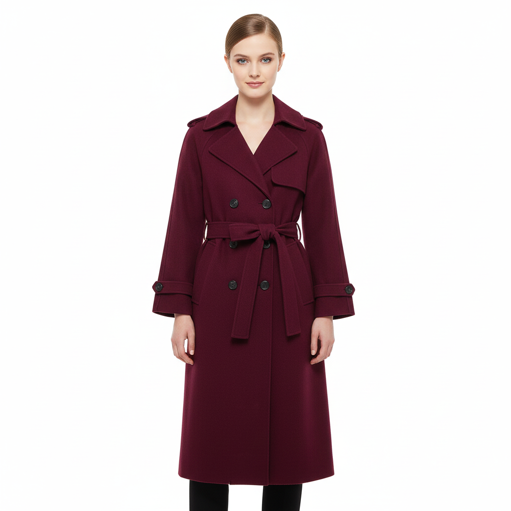 Victoria Cappotto Oversize Donna – Cappotto Lana Mélangée Burgundy Linea Elegante