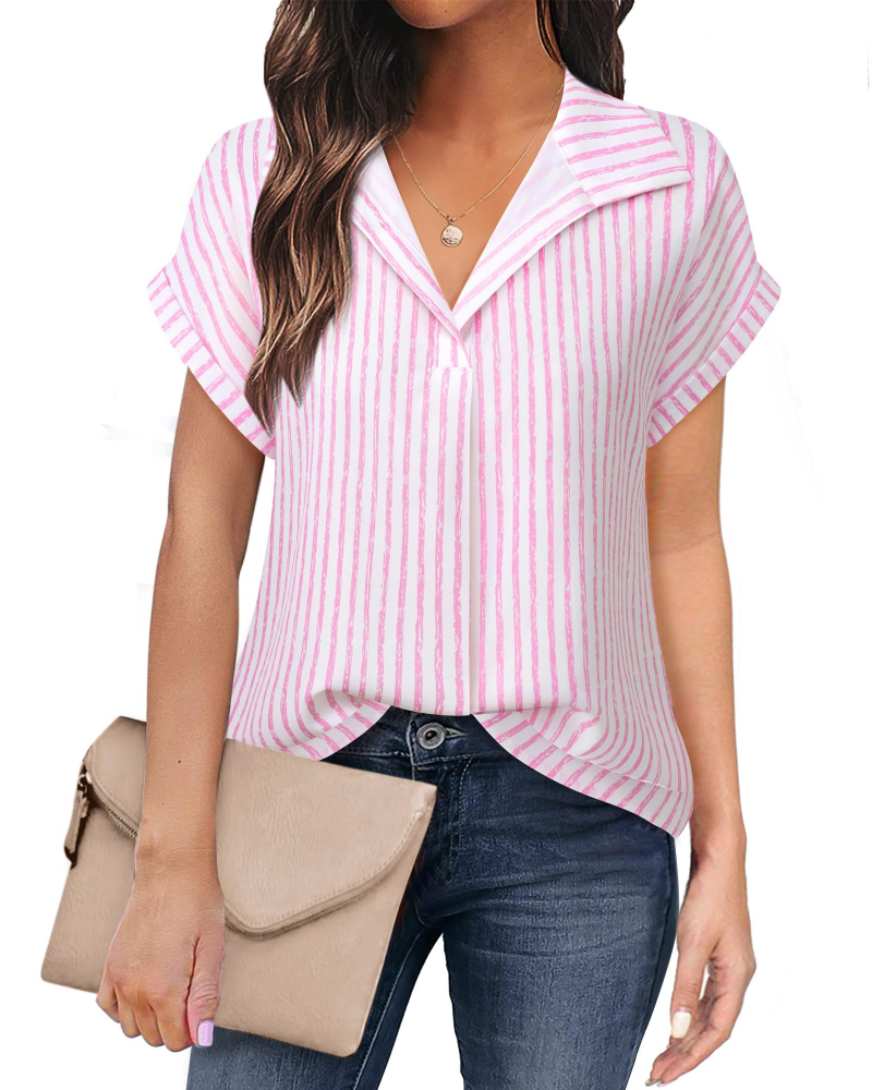 Eluna Camicetta Donna – Blusa Fluida in Mousseline Scollo a V Elegante Business Casual