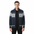 Moris Cardigan Fleece Uomo – Giacca Jacquard Inverno a Col Top & Motifs Scandinaves