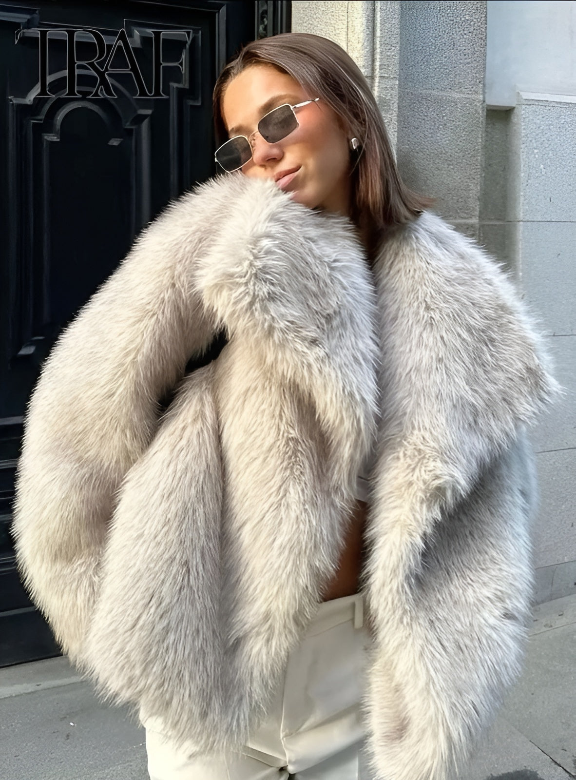 Julien Cappotto Faux-Fur Donna – Giacca Inverno Morbida & Chaude con Linea Casual Elegante