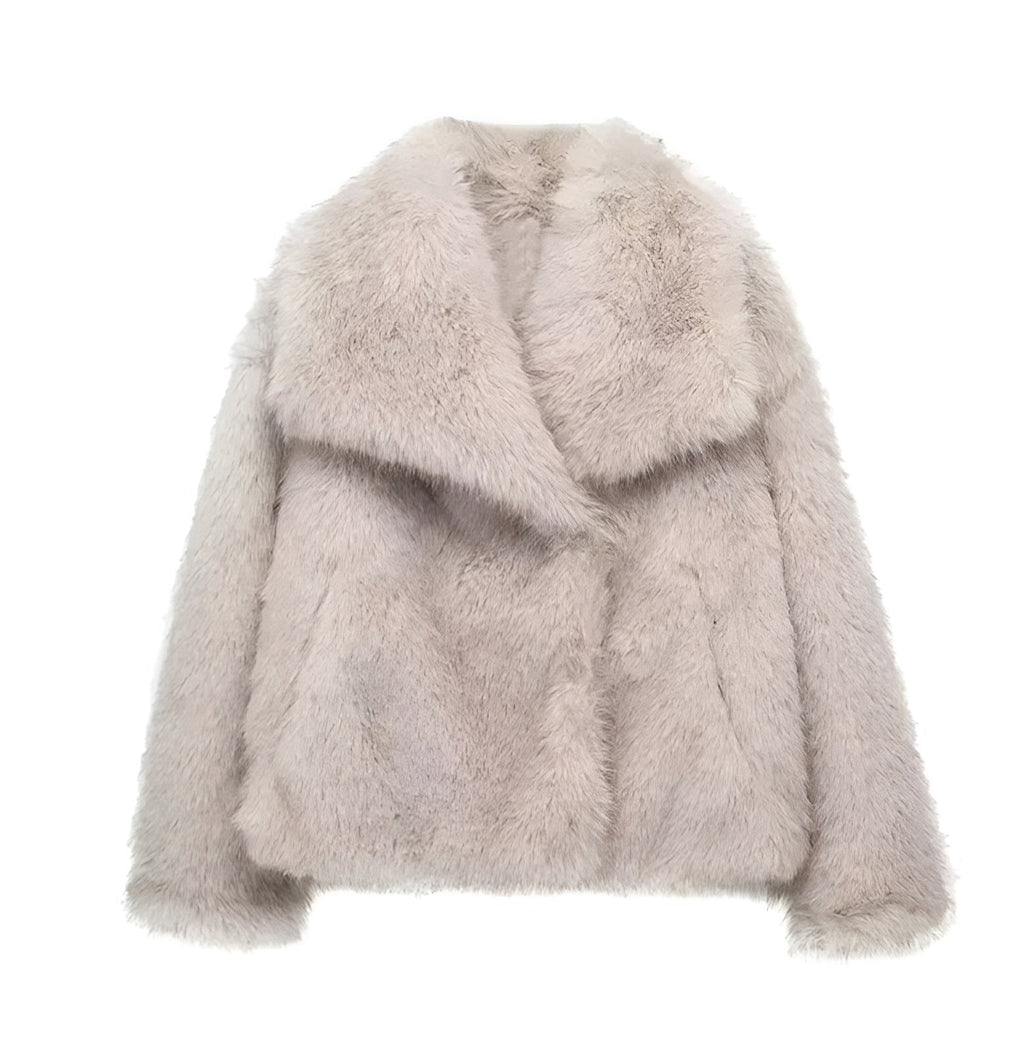 Julien Cappotto Faux-Fur Donna – Giacca Inverno Morbida & Chaude con Linea Casual Elegante