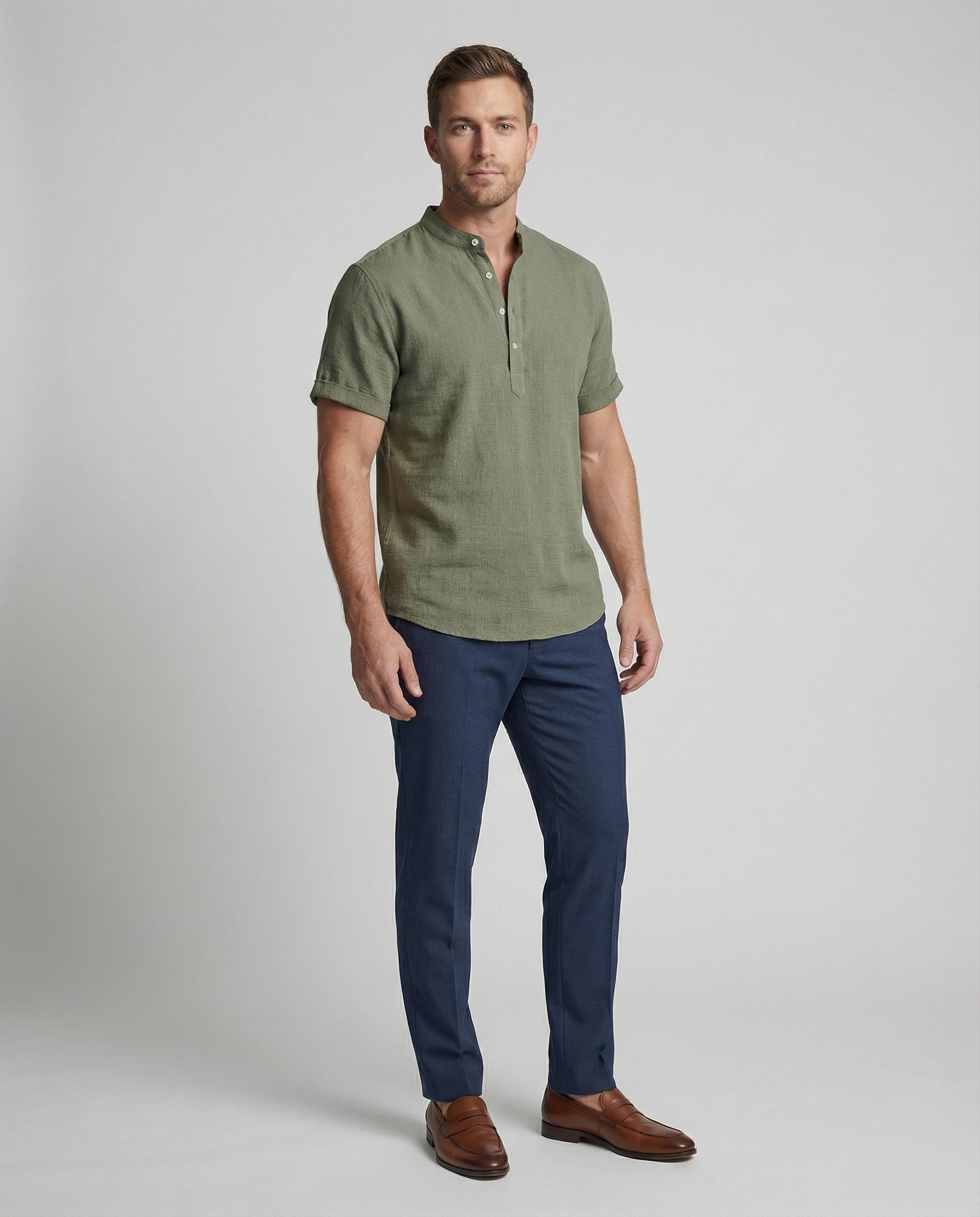 Polo Uomo indossato, vista completa