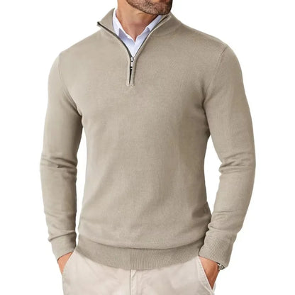 Maglione Uomo collo zip in misto cotone, modello Zane — vista 4