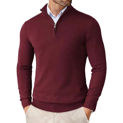 Maglione Uomo collo zip in misto cotone, modello Zane — vista 6