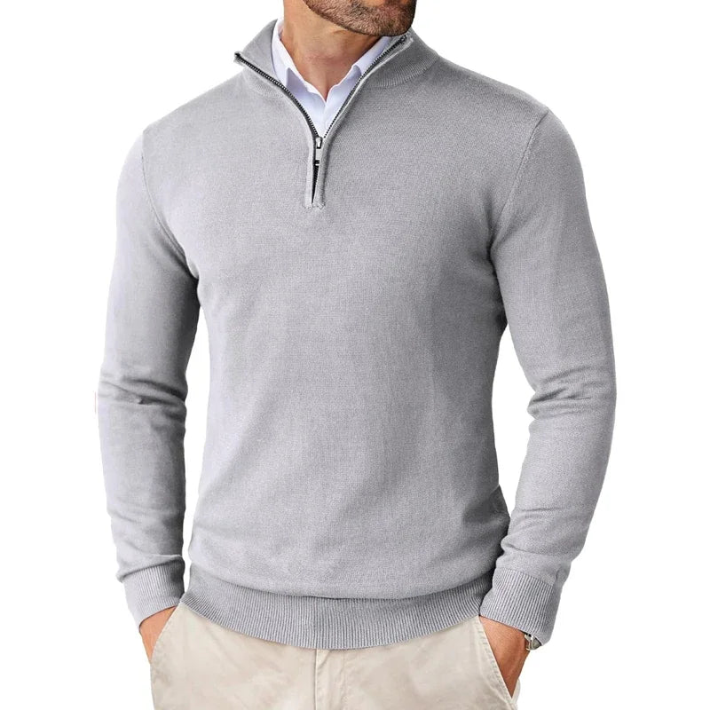 Maglione Uomo collo zip in misto cotone, modello Zane — vista 15
