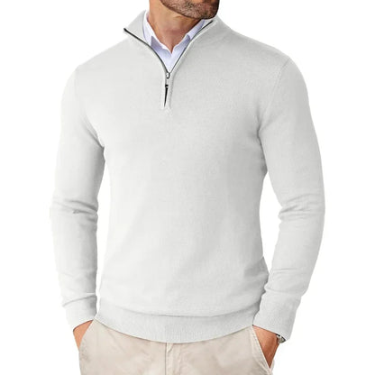 Maglione Uomo collo zip in misto cotone, modello Zane — vista 11