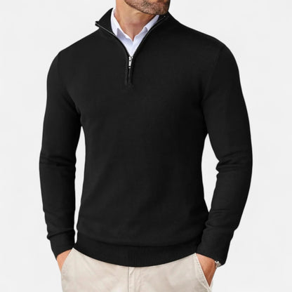Maglione Uomo collo zip in misto cotone, modello Zane — vista 10