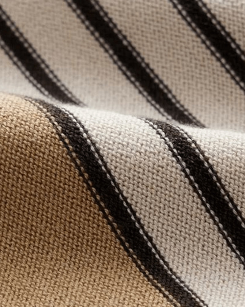 Polo Uomo in maglia beige, a righe — vista 4