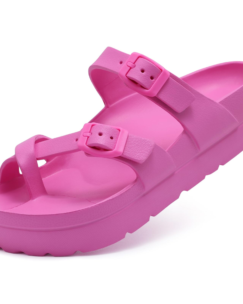 Inara Sandali Donna – Slides Plateau Comfort con Double Boucle & Supporto Plantare