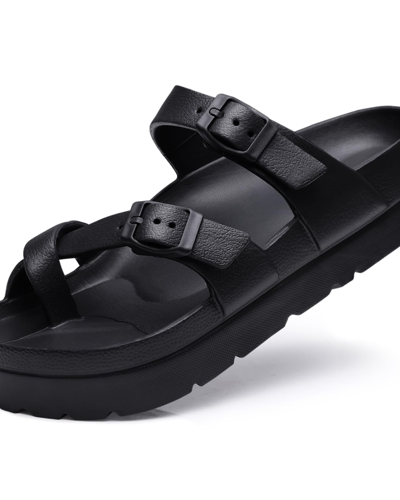 Inara Sandali Donna – Slides Plateau Comfort con Double Boucle & Supporto Plantare