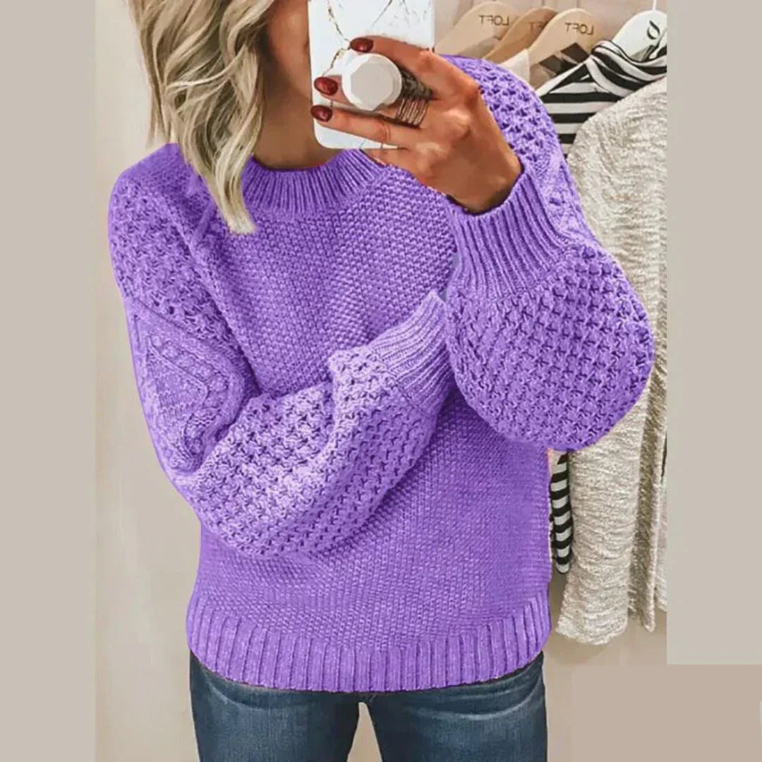 Kayla Maglione Donna – Tricot Classique in Lana Morbida & Elegante a Maniche Lunghe