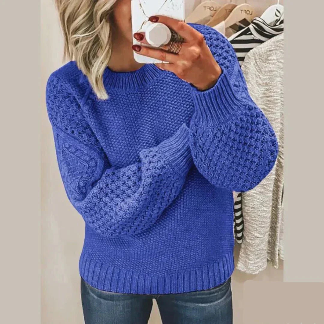Kayla Maglione Donna – Tricot Classique in Lana Morbida & Elegante a Maniche Lunghe