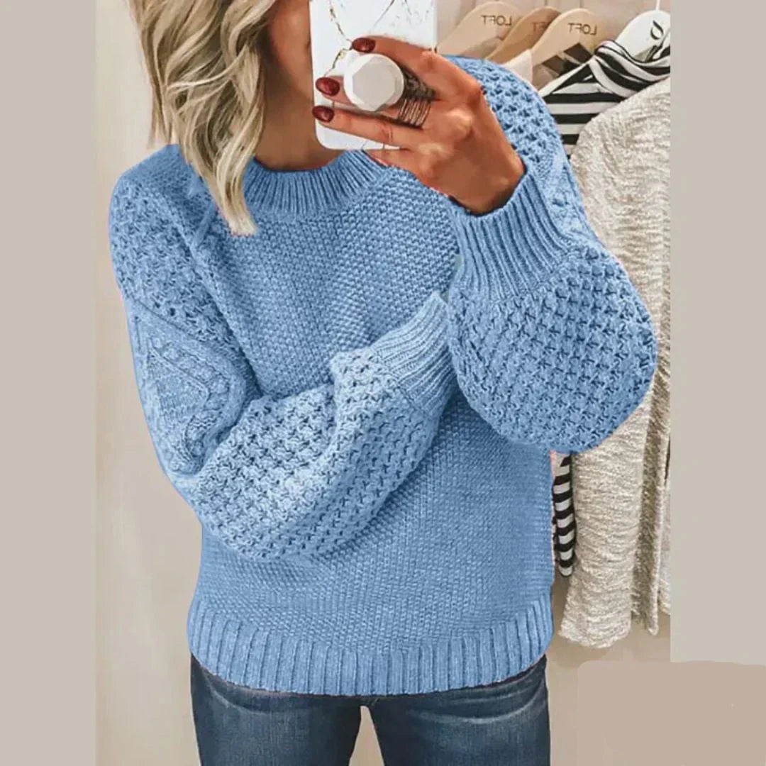 Kayla Maglione Donna – Tricot Classique in Lana Morbida & Elegante a Maniche Lunghe