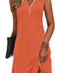 Janice Abito di Plage Donna – Abito Estate Senza Maniche Scollo a V Boutonnée, Linea a Trapezio Fluida con Tasche