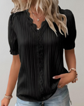Kehlani Blusa Donna – Blusa Plissée Chic con Détails Subtils & Style Casual Elegante