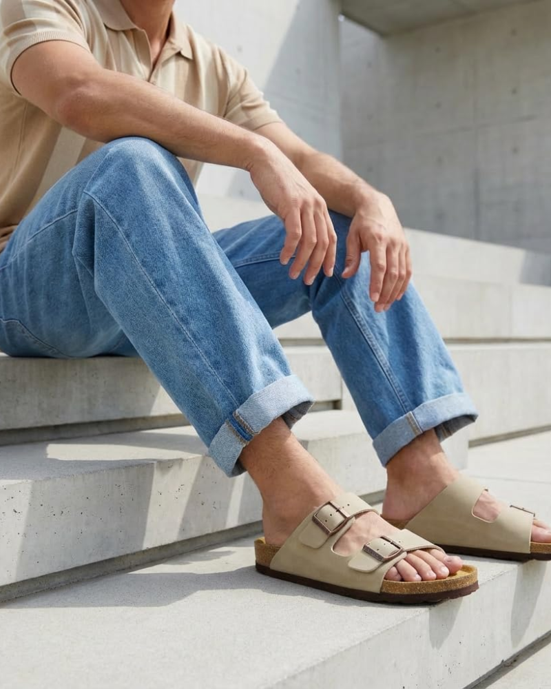 Knoah Sandali Uomo – Slides Comfort con Semelle Liège & Double Boucle Réglable