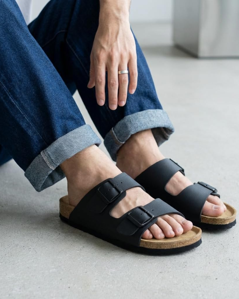 Knoah Sandali Uomo – Slides Comfort con Semelle Liège & Double Boucle Réglable