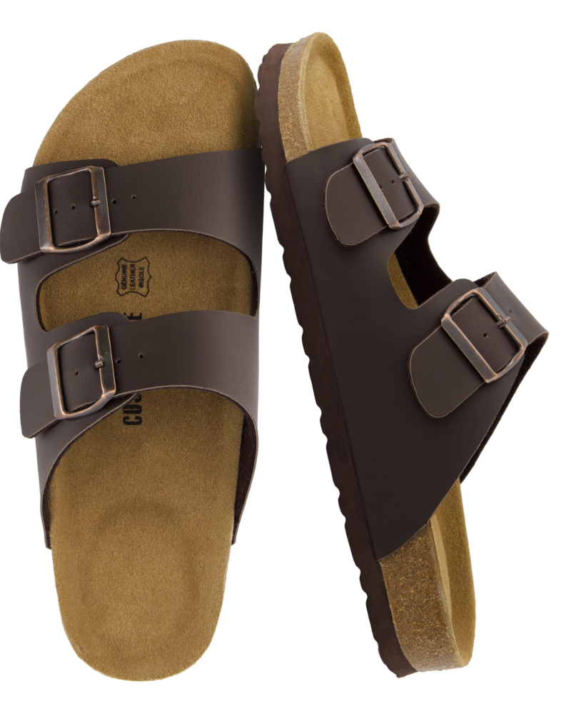 Knoah Sandali Uomo – Slides Comfort con Semelle Liège & Double Boucle Réglable