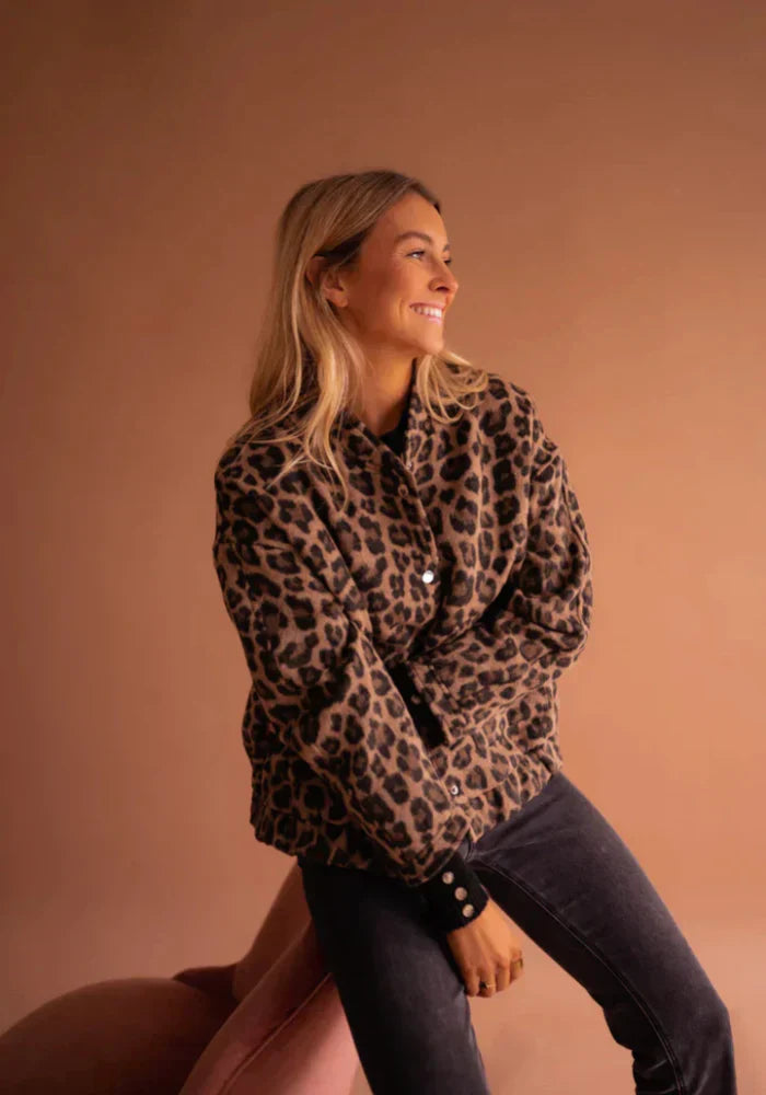 Valeria Giacca Donna – Giacca Léopard Elegante a Stampa Animal & Linea Confortevole