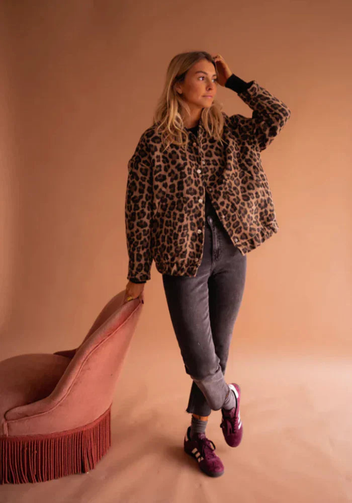 Valeria Giacca Donna – Giacca Léopard Elegante a Stampa Animal & Linea Confortevole