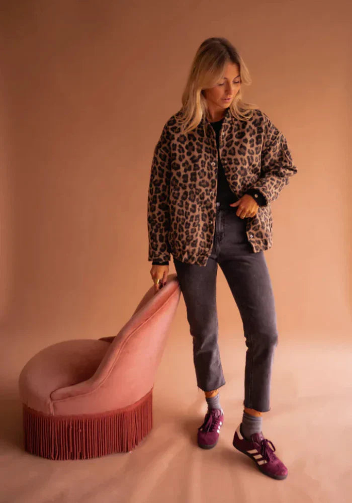 Valeria Giacca Donna – Giacca Léopard Elegante a Stampa Animal & Linea Confortevole