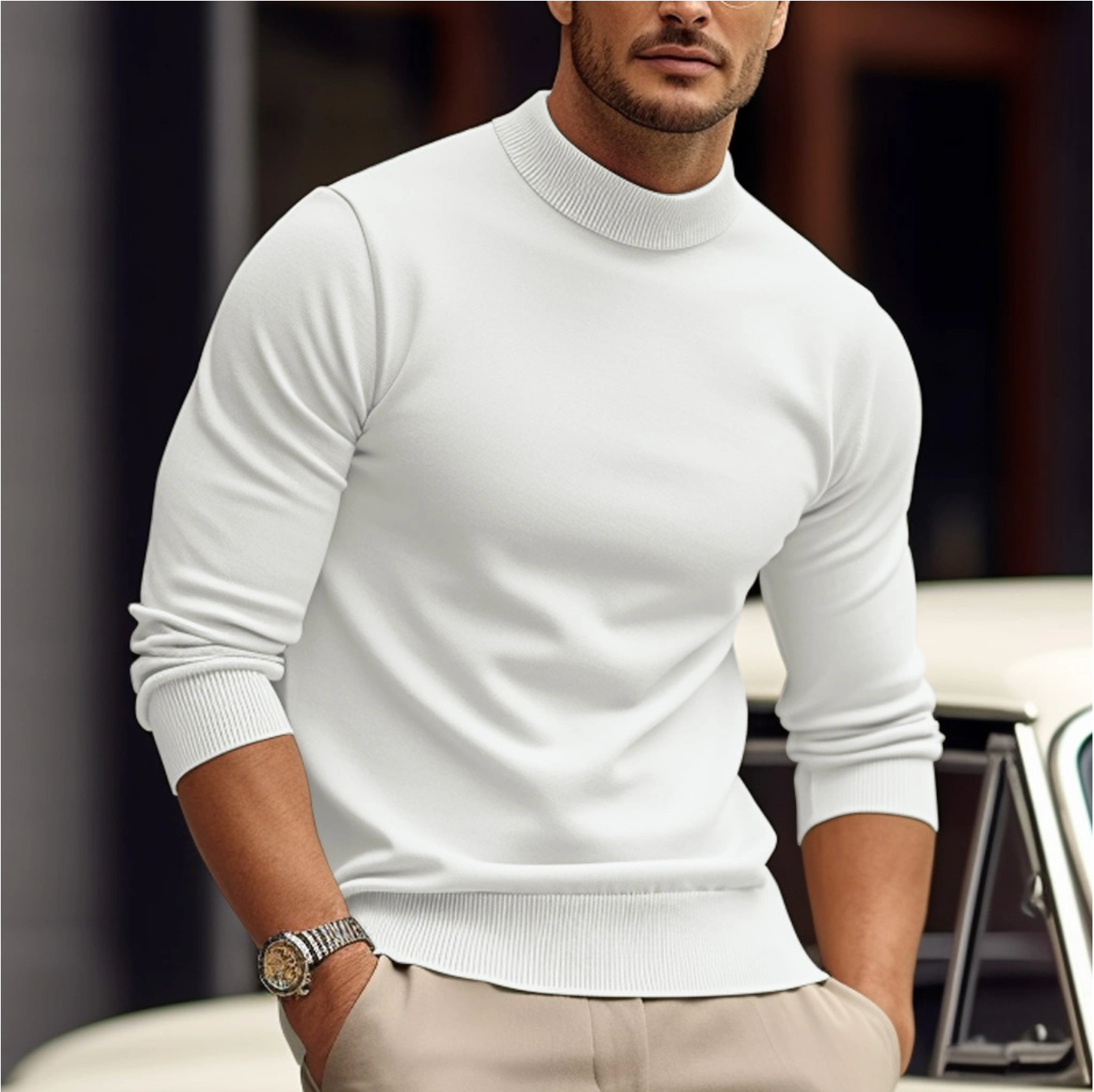 Maglione Uomo indossato, vista completa