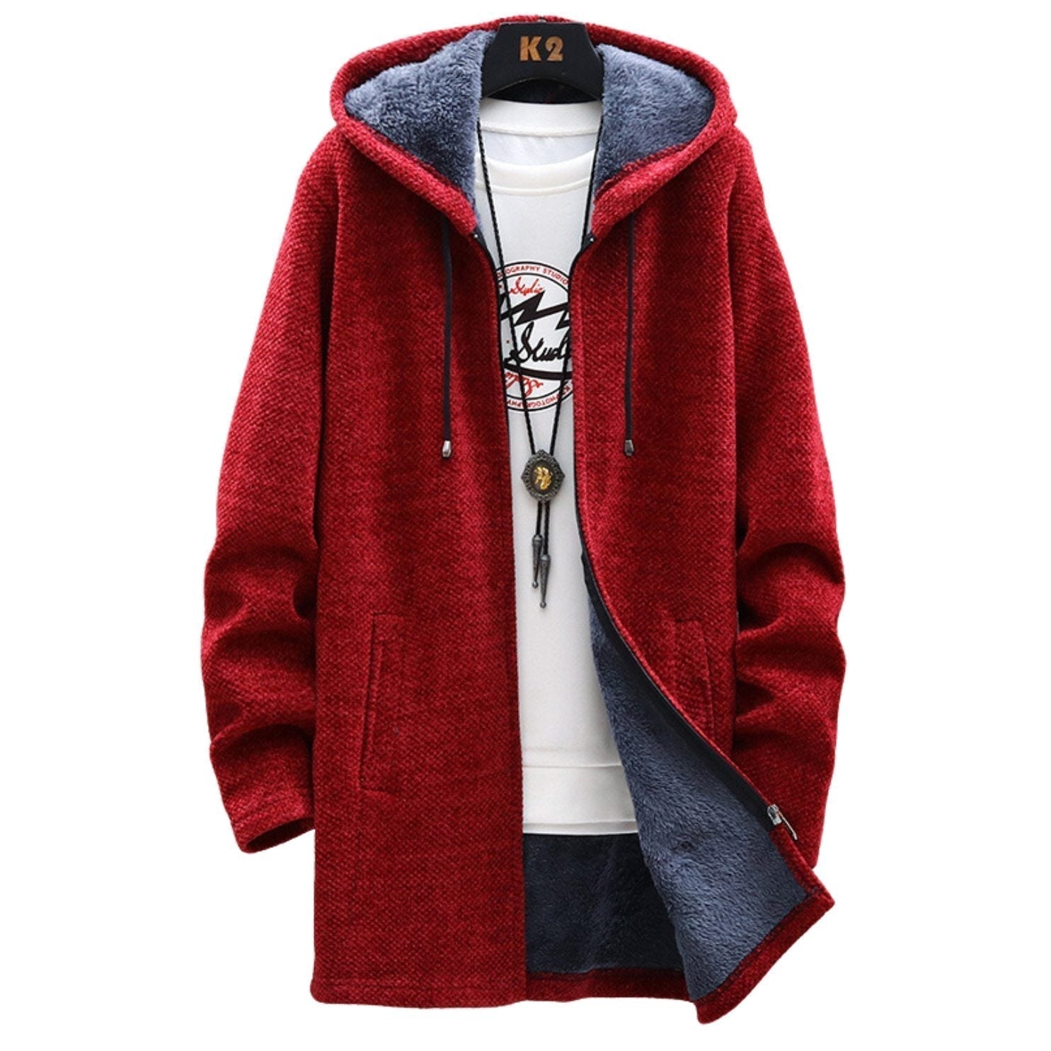 Jeff Cappotto d’Inverno Uomo – Giacca Chaude Elegante con Capuche Réglable & Fermeture Zippée